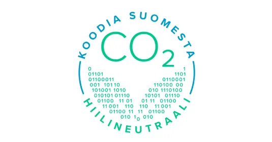 Koodia Suomesta hiilineutraali-logo